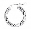 925 Sterling Silver Plain Twist Hoops