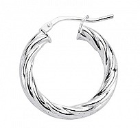 925 Sterling Silver Plain Twist Hoops