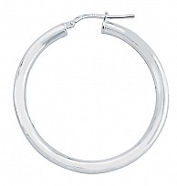 Plain 925 Sterling Silver Hoop Earrings