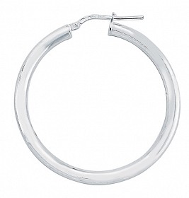 Plain 925 Sterling Silver Hoop Earrings