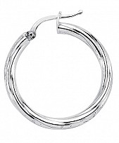 925 Sterling Silver Plain Twist Hoops