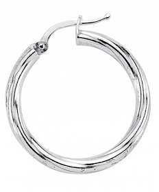 925 Sterling Silver Plain Twist Hoops