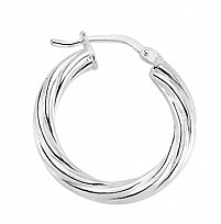 925 Sterling Silver Twist Hoop Earrings: 20mm diamter, 3mm tube