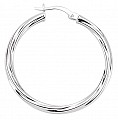 925 Sterling Silver Plain Twist Hoop Earrings