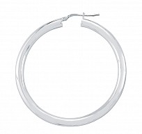 Plain 925 Sterling Silver 47mm Hoop Earrings