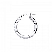 925 Sterling Silver Small Plain Hoop Earrings
