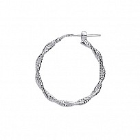 925 Sterling Silver Twisted Hoop Earrings