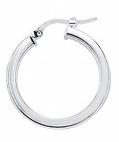 925 Sterling Silver Plain Silver Hoop Earrings