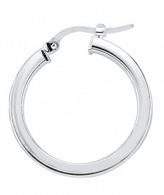 925 Sterling Silver Plain Silver Hoop Earrings