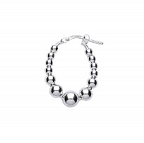 925 Sterling Silver Oval Graduated Bead Hoops