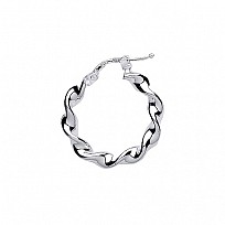 925 Sterling Silver Twisted Hoop Earrings