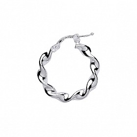 925 Sterling Silver Twisted Hoop Earrings