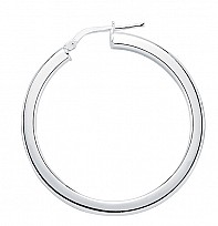 Plain 925 Sterling Silver Hoop Earrings