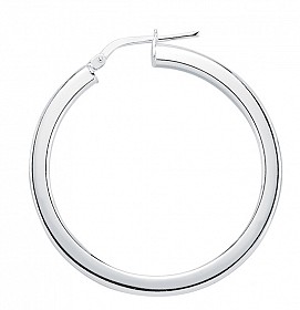 Plain 925 Sterling Silver Hoop Earrings