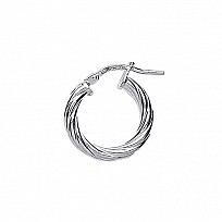 925 Sterling Silver Small Twisted Hoops