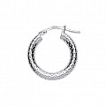 925 Sterling Silver Diamond Cut Hoops