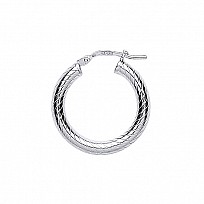 925 Sterling Silver Twisted Hoops