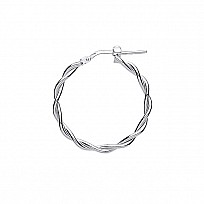 925 Sterling Silver Twisted Hoop Earrings