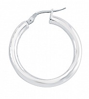 Plain 925 Sterling Silver Hoop Earrings