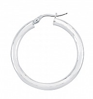 Plain 925 Sterling Silver Hoop Earrings