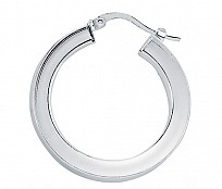 Plain 925 Sterling Silver Hoop Earrings