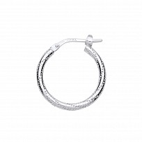 Silver Hoop earrings With Engraving Detail