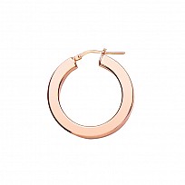 925 Sterling Silver Rose Gold Plated Plain Hoop Earrings