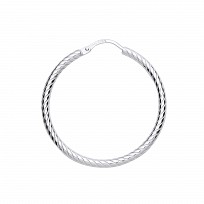 925 Sterling Silver Twist Hoop Earrings