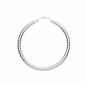 925 Sterling Silver Twist Hoop Earrings