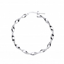 925 Sterling Silver Twist Hoop Earrings