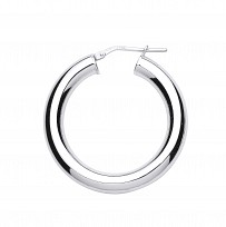 925 Sterling Silver Polished Hoop Earrings