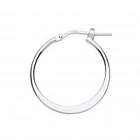 925 Sterling Silver Polished Flat Hoop Earrings