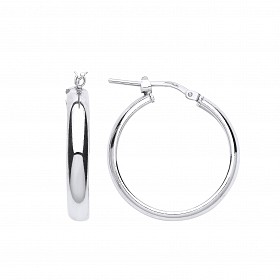 925 Sterling Silver Hoop Earrings With Flat Interior