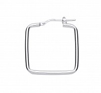 925 Sterling Silver Square Hoop Earrings