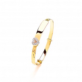 Expandable 9ct Childrens' CZ Bangle