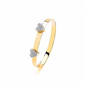 Expandable 9ct Childrens' CZ Bangle