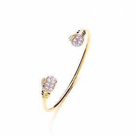9ct Gold Baby CZ Boxing Glove Torque Bangle
