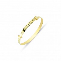 9ct Yellow Gold Expandable Diamond Cut ID Baby Bracelet