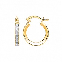 9ct CZ Hoop Earring