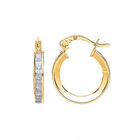9ct CZ Hoop Earring