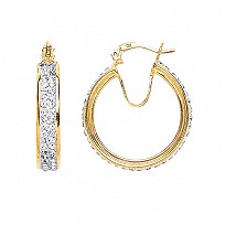 9ct CZ Hoop Earring