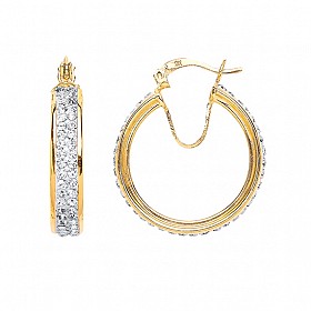 9ct CZ Hoop Earring