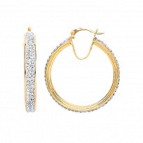 9ct CZ Hoop Earring