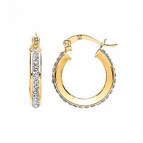 9ct CZ Hoop Earring