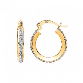 9ct CZ Hoop Earring