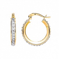 9ct CZ Hoop Earring