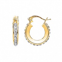 9ct CZ Hoop Earring