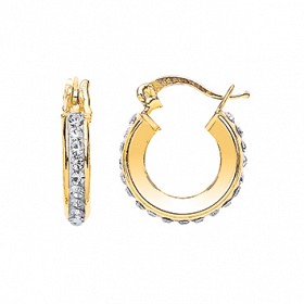9ct CZ Hoop Earring