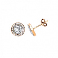 9ct Yellow Gold Halo Stud Earring