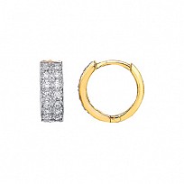 9ct CZ Baguette Huggie Earrings